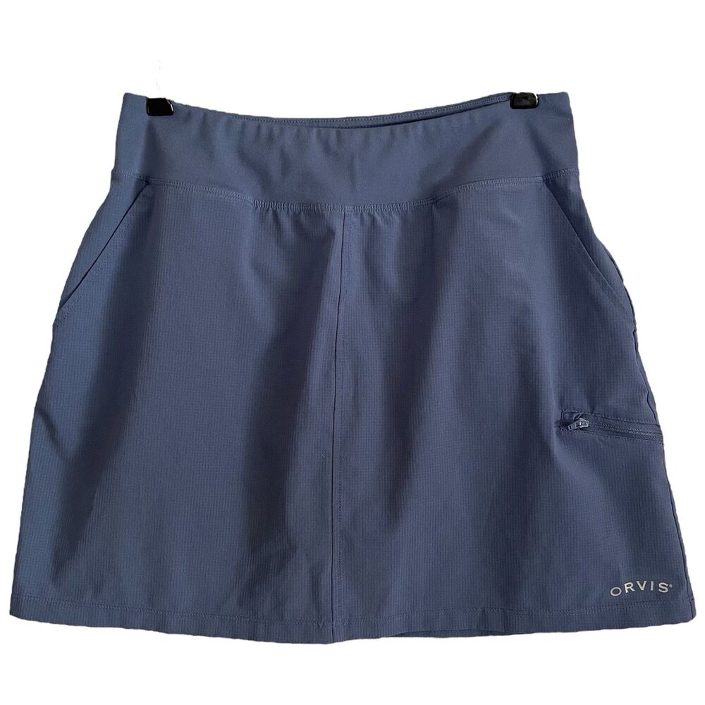 Orvis Skort Pockets Womens Small Ripstop Athletic Shorts Pickleball Hiking Blue